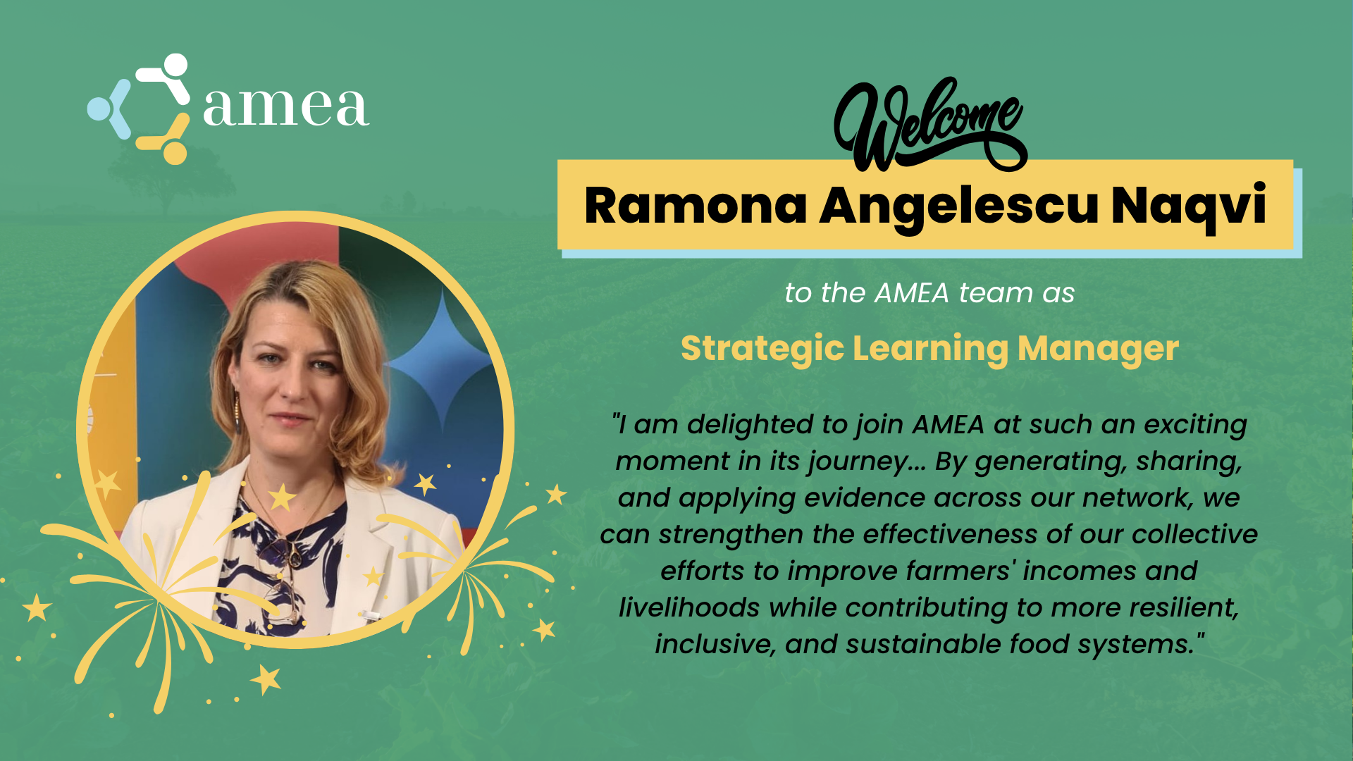 Welcoming Ramona Angelescu Naqvi to AMEA